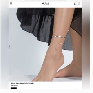 NWoT MAM spiral silver tone ankle bracelet